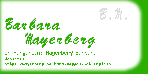 barbara mayerberg business card